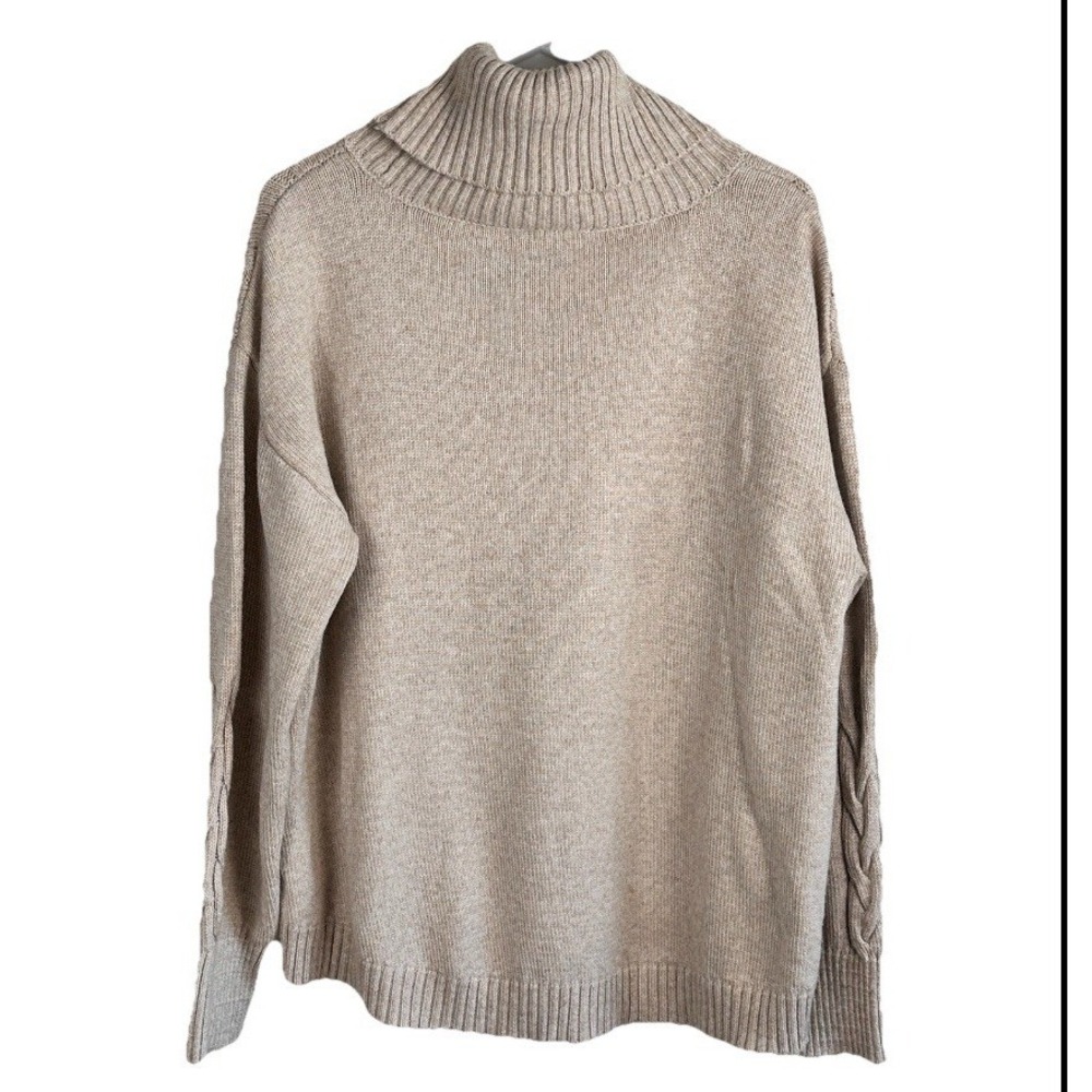 St Johns Bay Womens XL Cowl Neck Knit Sweater Long Sleeve Beige Pullover - Picture 6 of 6